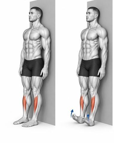 Unoszenie palców przy ścianie — tibialis raises