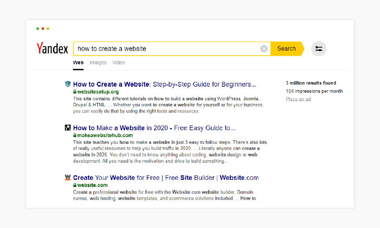 search engine example  search engine example of yandex